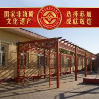 供应定制园林户外木质廊架 防腐木葡萄架 花架 木质走廊工程施工