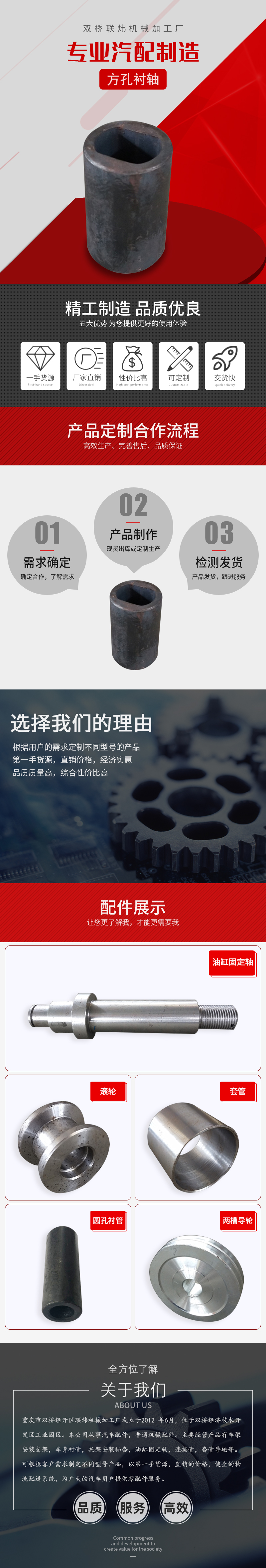 方孔衬轴