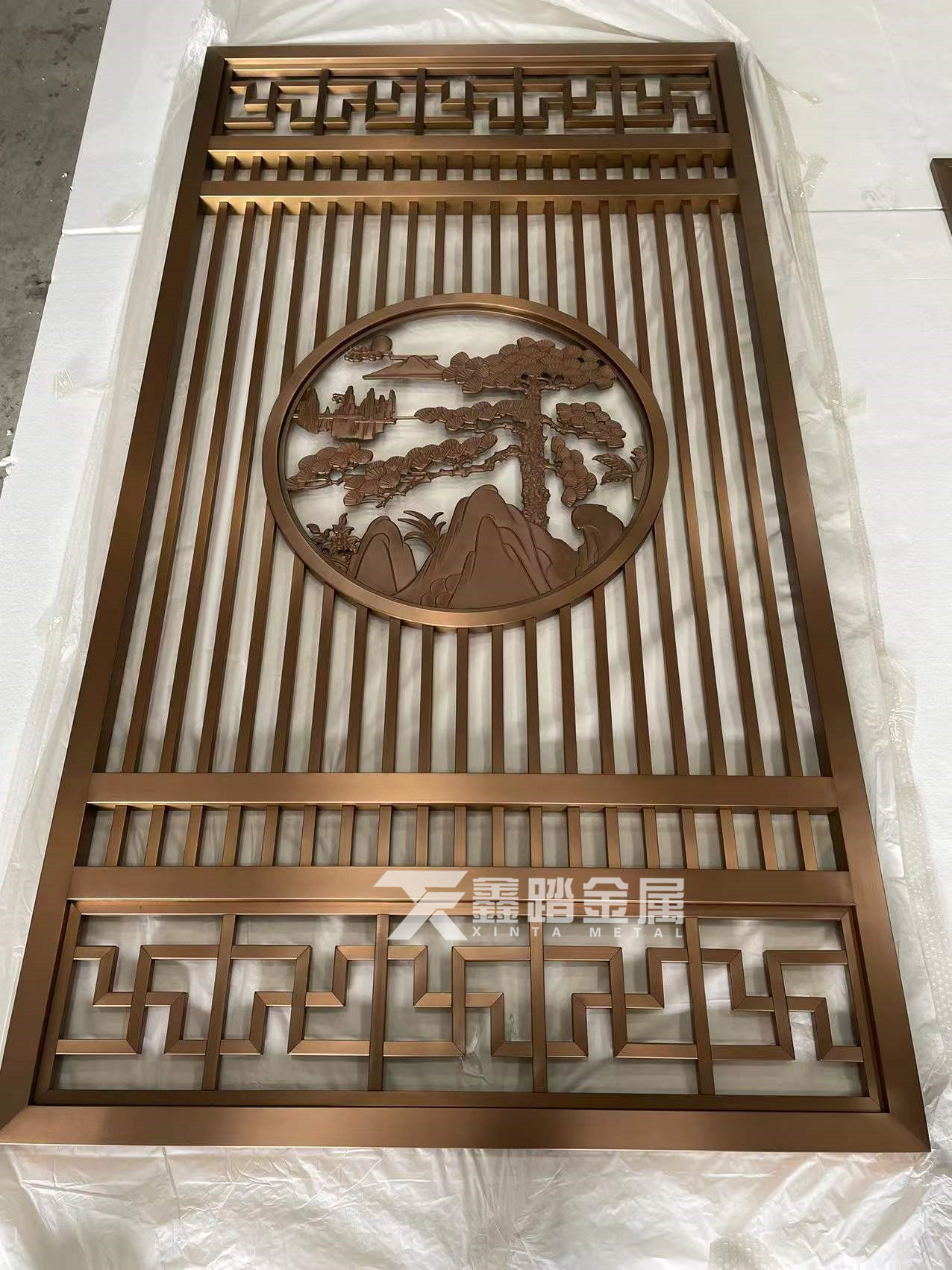 酒店玫瑰金不锈钢屏风 会所不锈钢管焊隔断