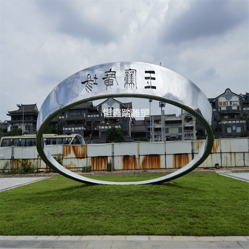 佛山平洲玉器街玉廉广场装饰镜面不锈钢圆环