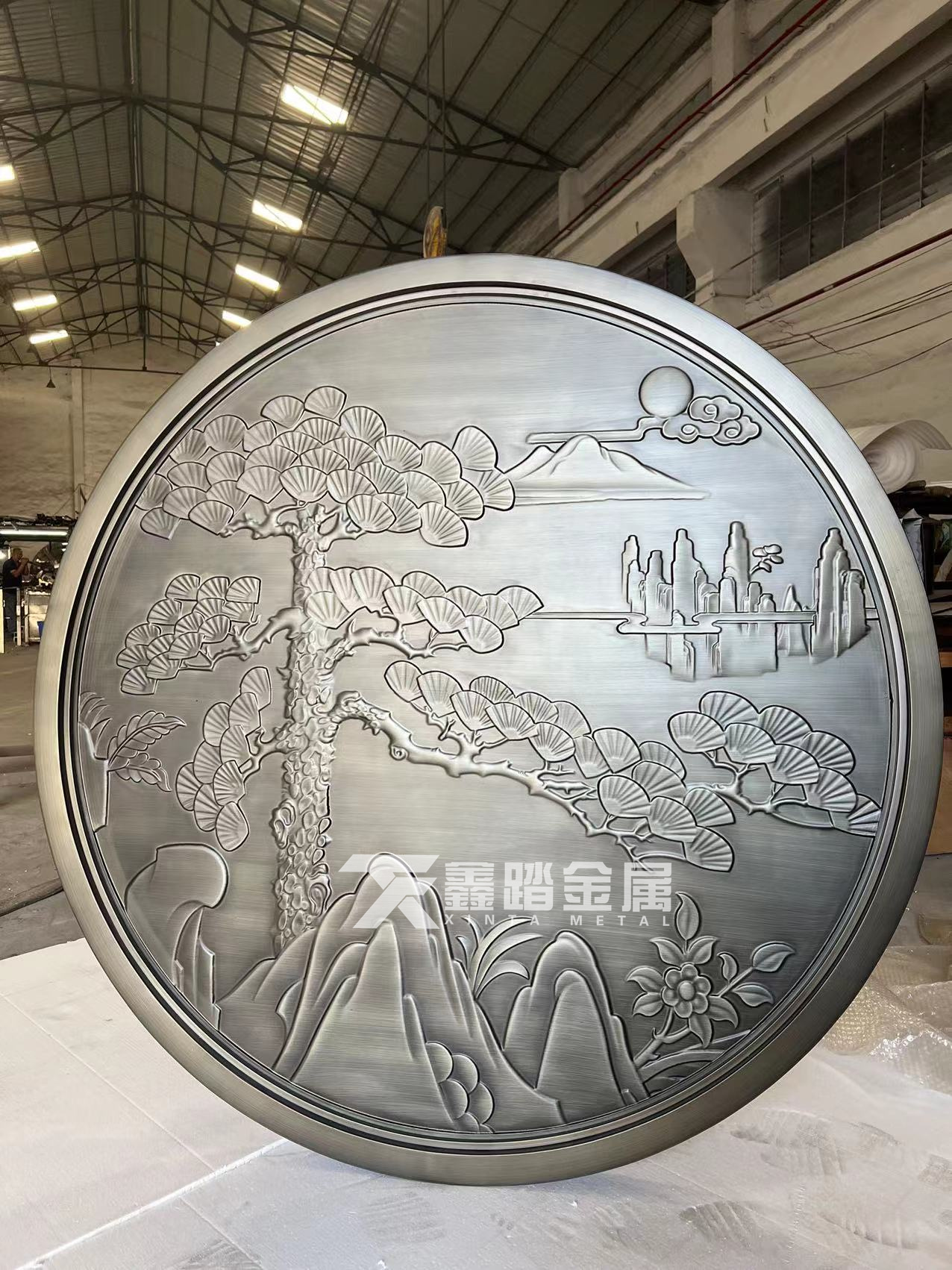 酒店别墅墙面装饰铝雕圆形壁画镂空浮雕壁画