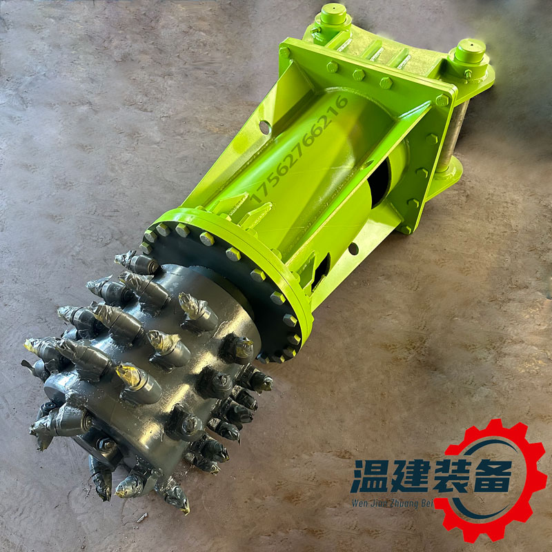 煤矿井下挖掘机铣挖轮视频 纵向铣挖机灵活