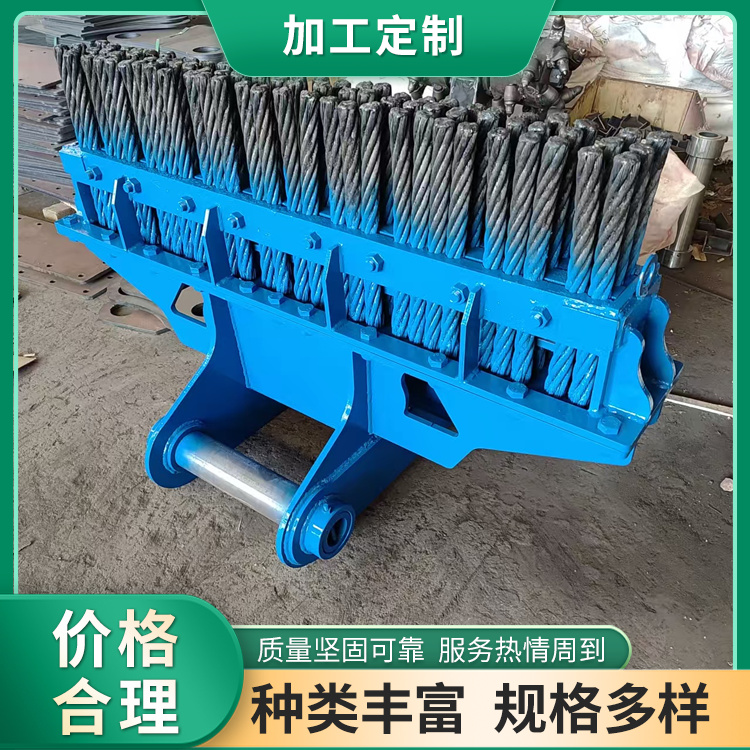 挖机配套仰拱钢刷耐磨抗冲击清扫属具厂家